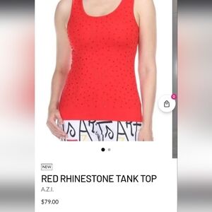 A.Z.I. Vibrant Red Rhinestone Tank Top